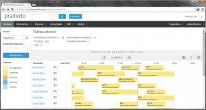 Interface logicielle Praxedo - nouvelle ergonomie planning