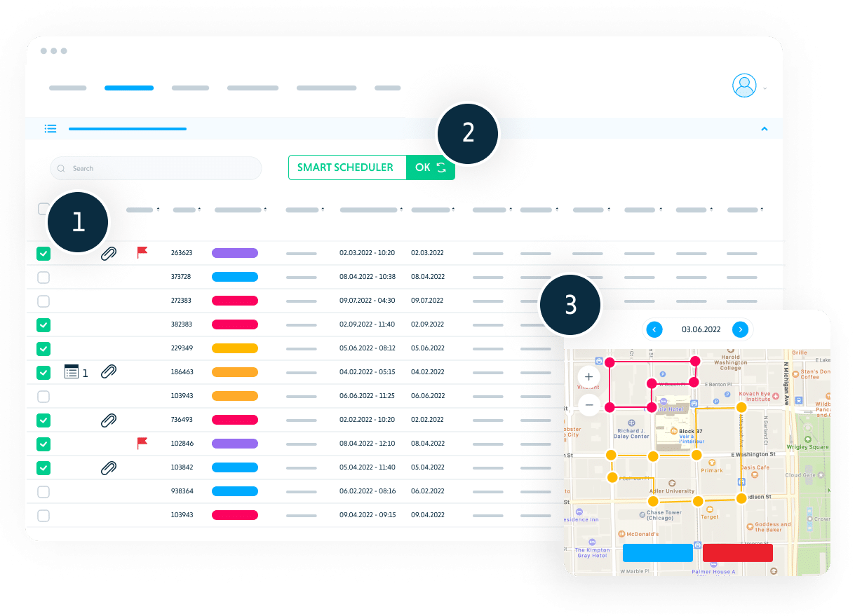 Praxedo FSM solution - Web application - Optimize scheduling