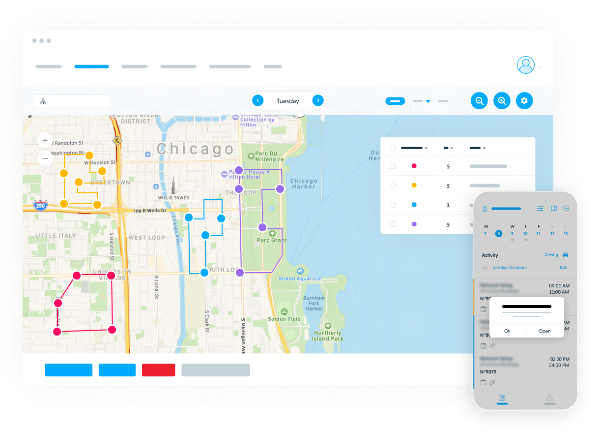 Praxedo FSM solution - Web application - Manage planning and get a better handle on emergencies.