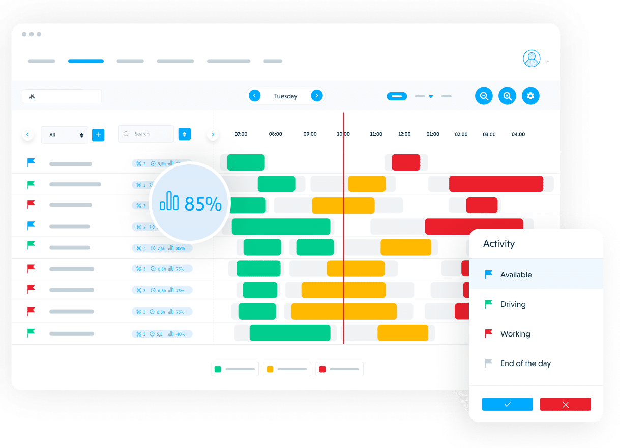 Real-time work order tracking.