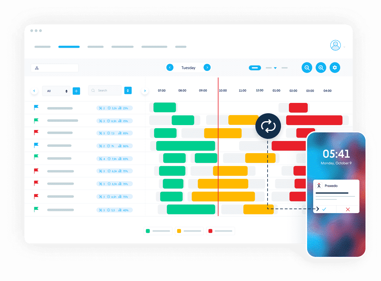 Track technicians and work orders in real time.