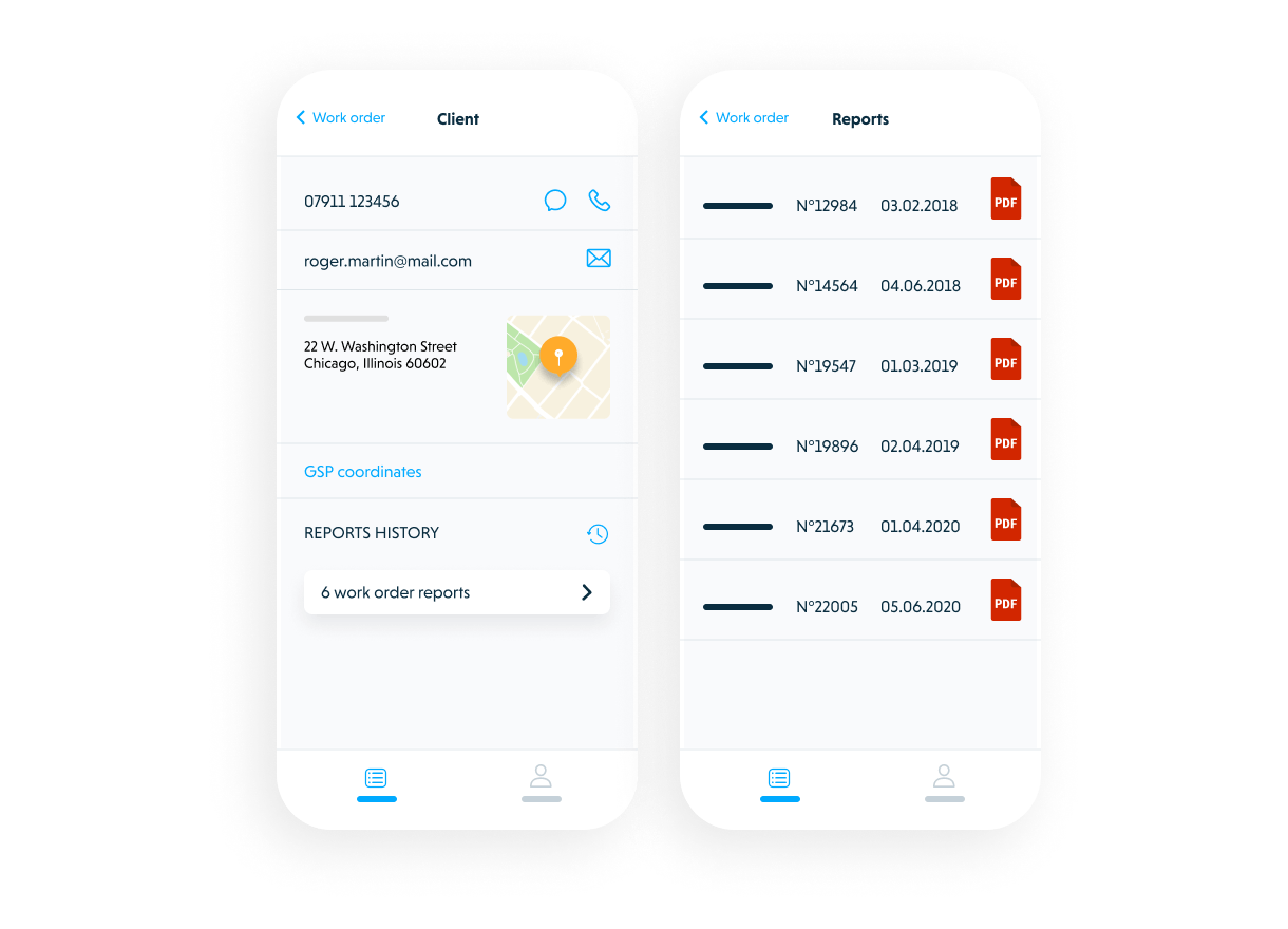 View work order history.