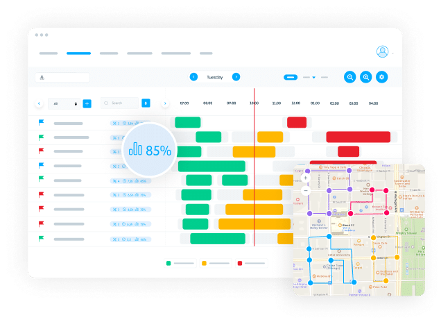 Praxedo FSM solution - Web application - Optimize scheduling